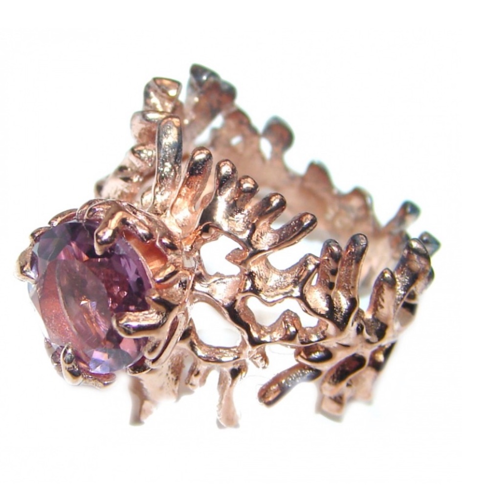 Purple Reef Amethyst Rose Gold over.925 Ring